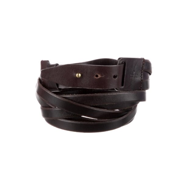 EUC GUCCI WOVEN BRAIDED DARK BROWN ESPRESSO LEATHER BELT 30\